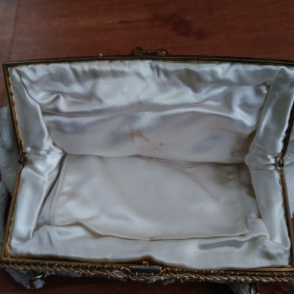 Antique Micro Beaded and Filigree/Enamel bag - Picture 5 of 8